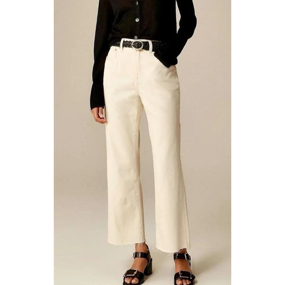J.CREW Denim - J. Crew Kickout Jeans Size 27 '84 Relaxed Ecru Wash 100% Cotton Raw Hem CH686